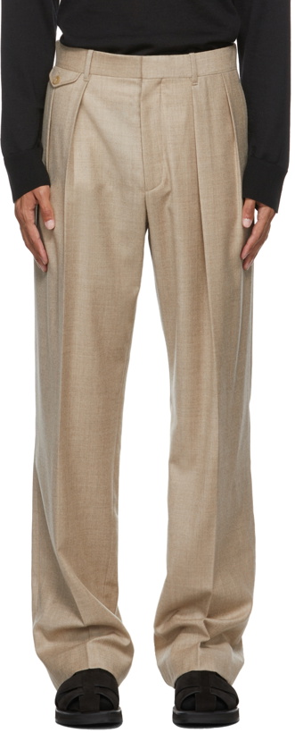 Photo: The Row Beige Flannel Marcello Trousers
