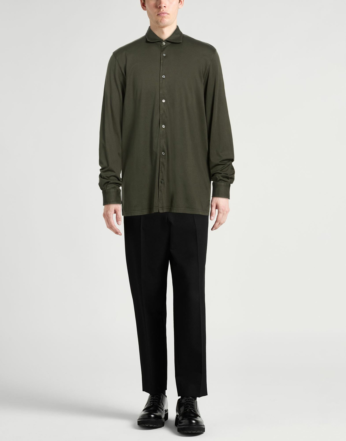 Fedeli Mens Shirt Dark in Green