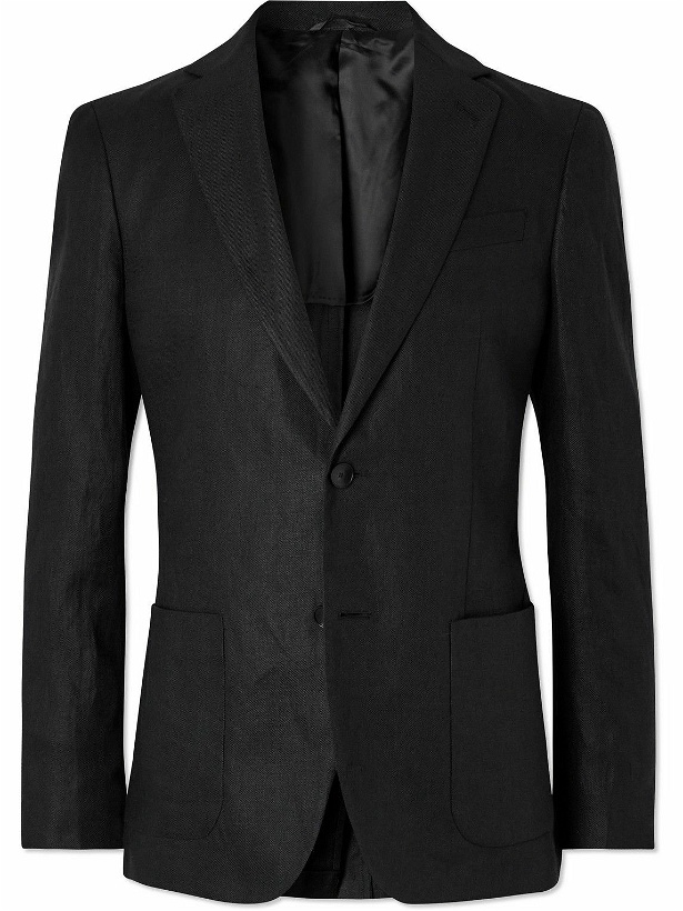 Photo: Mr P. - Unstructured Linen Suit Jacket - Black