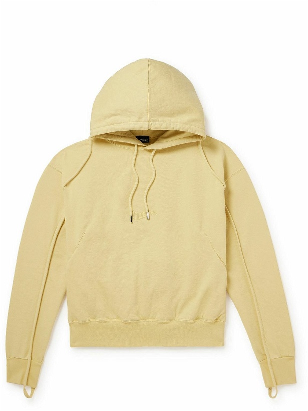 Photo: Jacquemus - Camargue Logo-Embroidered Organic Cotton-Jersey Hoodie - Yellow