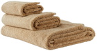 Tekla Beige Solid Three-Piece Towel Set