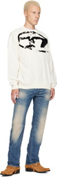 Diesel Off-White Flocked Sweatshirt