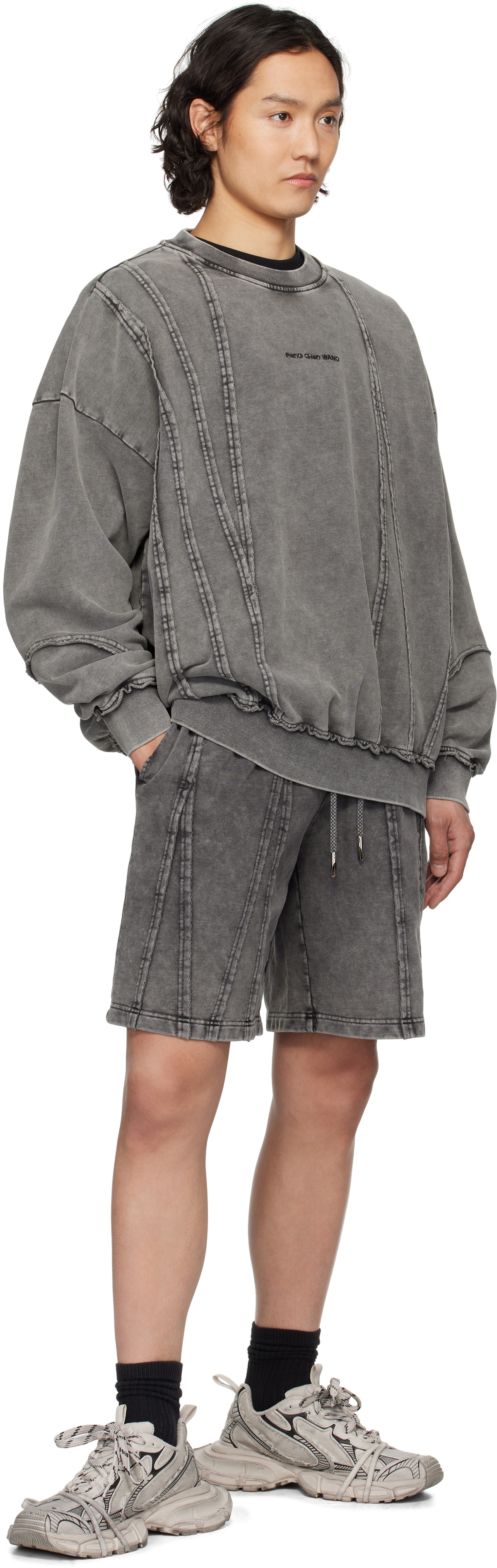Feng Chen Wang Gray Tie Dyed Sweatshirt