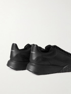 Alexander McQueen - Exaggerated-Sole Perforated Leather Sneakers - Black