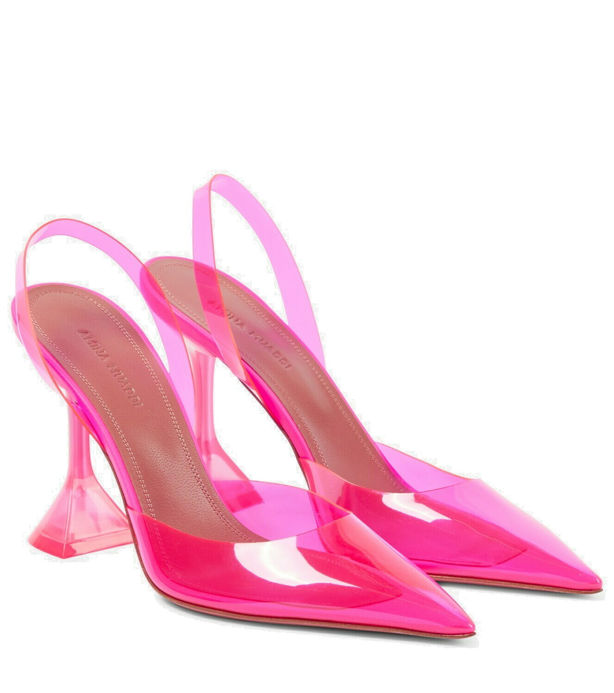 Amina Muaddi Holli Glass PVC slingback pumps Amina Muaddi