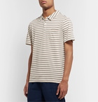 Onia - Eric Striped Cotton-Blend Jersey Polo Shirt - Neutrals