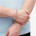 Maple Men's Chain Link Bracelet 10mm in Silver
