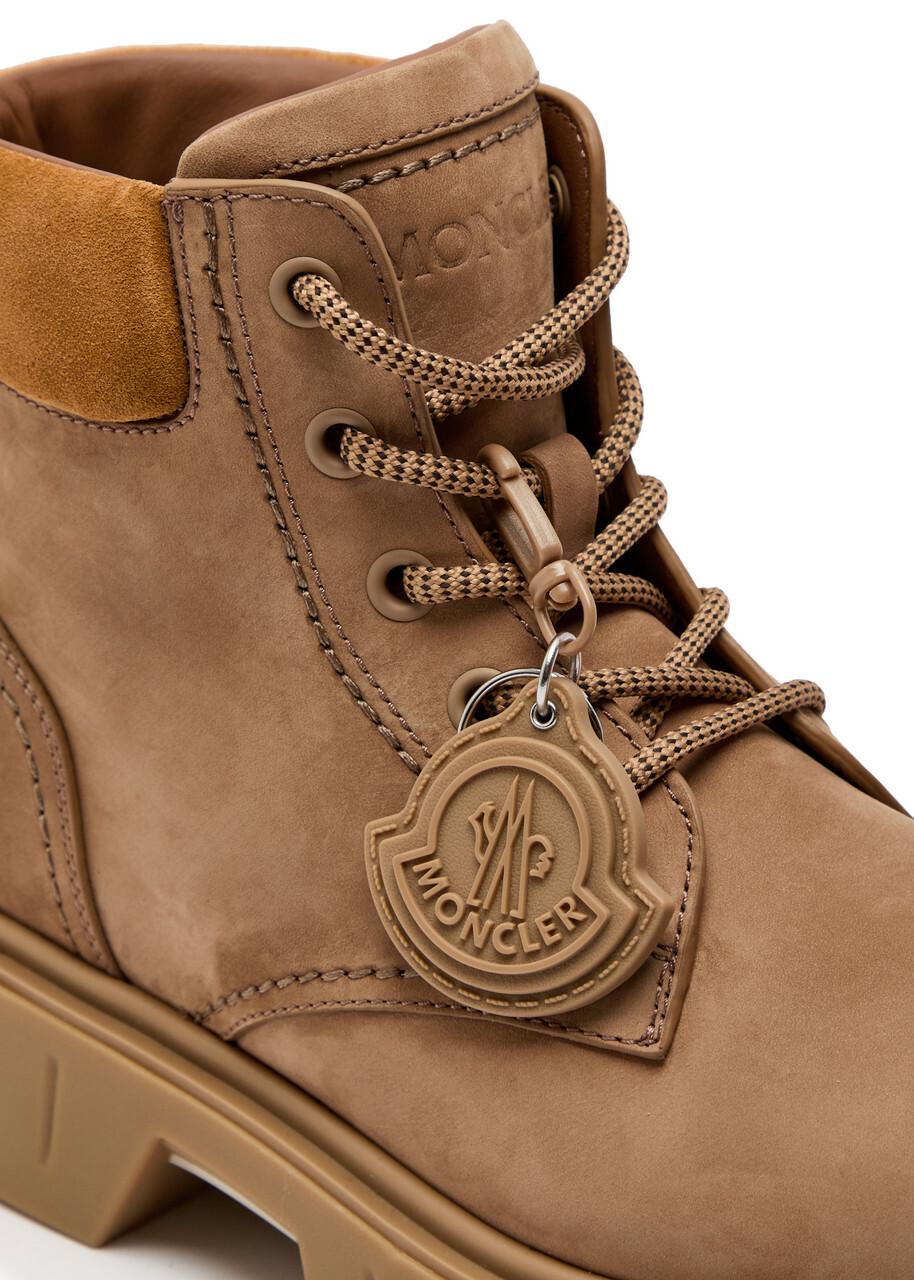 Moncler Peak City Nubuck Hiking Boots Beige