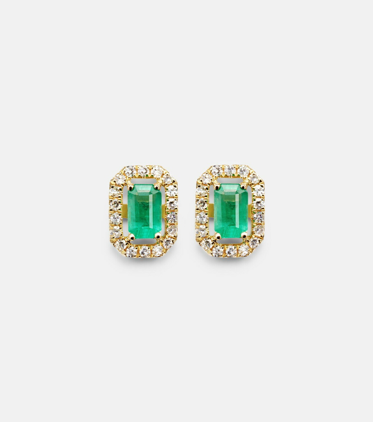 Shay Jewelry 18kt gold earrings with emeralds and diamonds