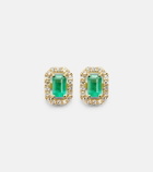 Shay Jewelry 18kt gold earrings with emeralds and diamonds