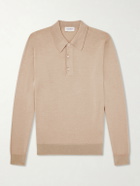 John Smedley - Caverhill Knitted Merino Wool Polo Shirt - Neutrals