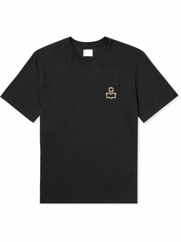 Photo: Marant - Hugo Logo-Embroidered Cotton-Jersey T-Shirt - Black