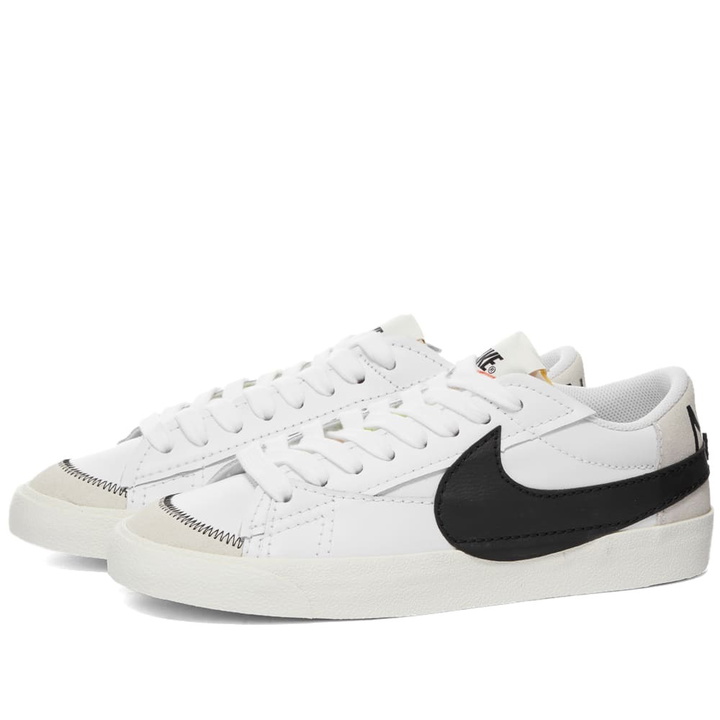 Photo: Nike Men's Blazer Low '77 Jumbo Sneakers in White/Black/Volt/Orange