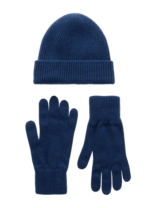Photo: Johnstons of Elgin - Ribbed Gloves and Beanie Cashmere Set