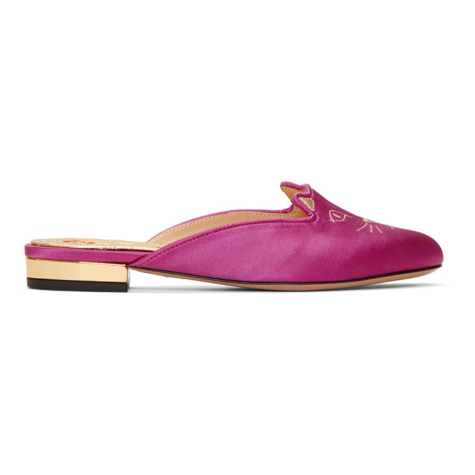 Photo: Charlotte Olympia Pink Satin Kitty Slippers