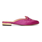 Charlotte Olympia Pink Satin Kitty Slippers