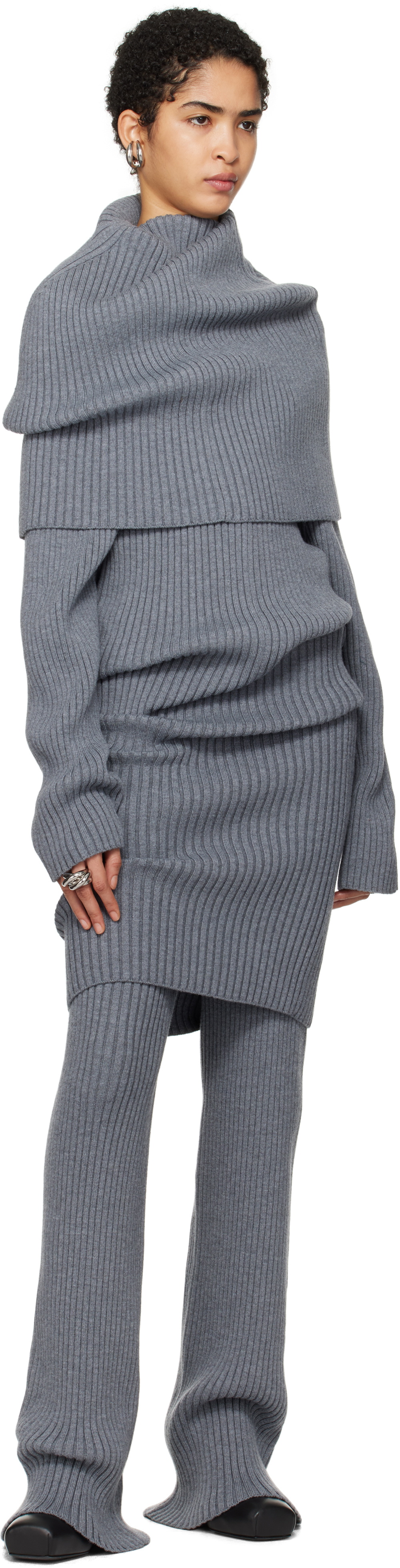 ALAINPAUL Gray Warm-Up Rib Lounge Pants