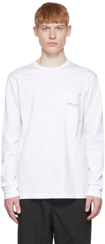 Photo: Comme des Garçons Homme White Cotton Long Sleeve T-Shirt