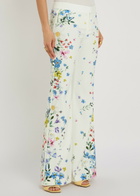 Alice + Olivia Andrew Floral Print Boot-leg Crepe Trousers Multicoloured