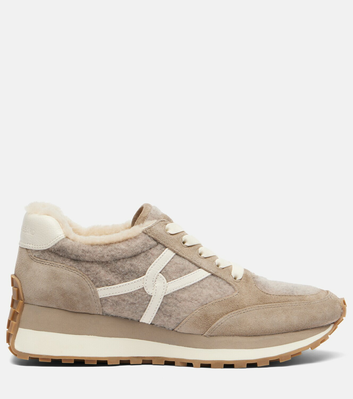 Veronica Beard Valentina suede-trimmed leather sneakers