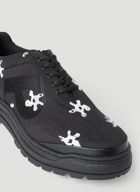 Phileo - Basalt White Flower Lace-Ups in Black