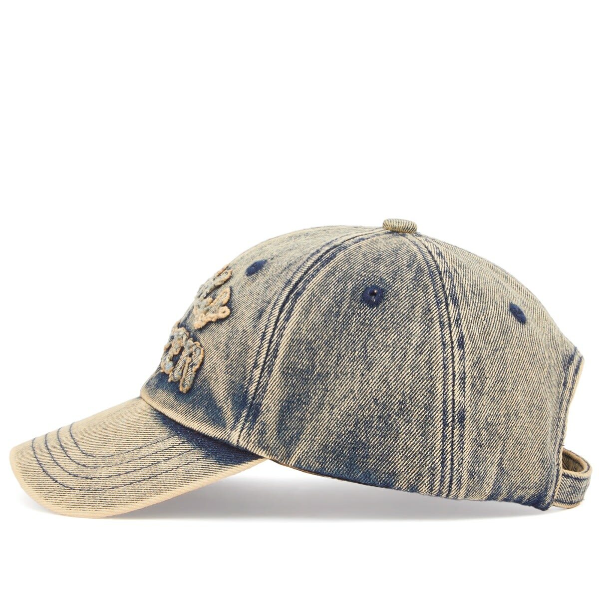 Daily Paper Women's Dias Arch Stach Denim Cap in Brown Wash 