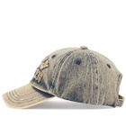 Daily Paper Women's Dias Arch Stach Denim Cap in Brown Wash 