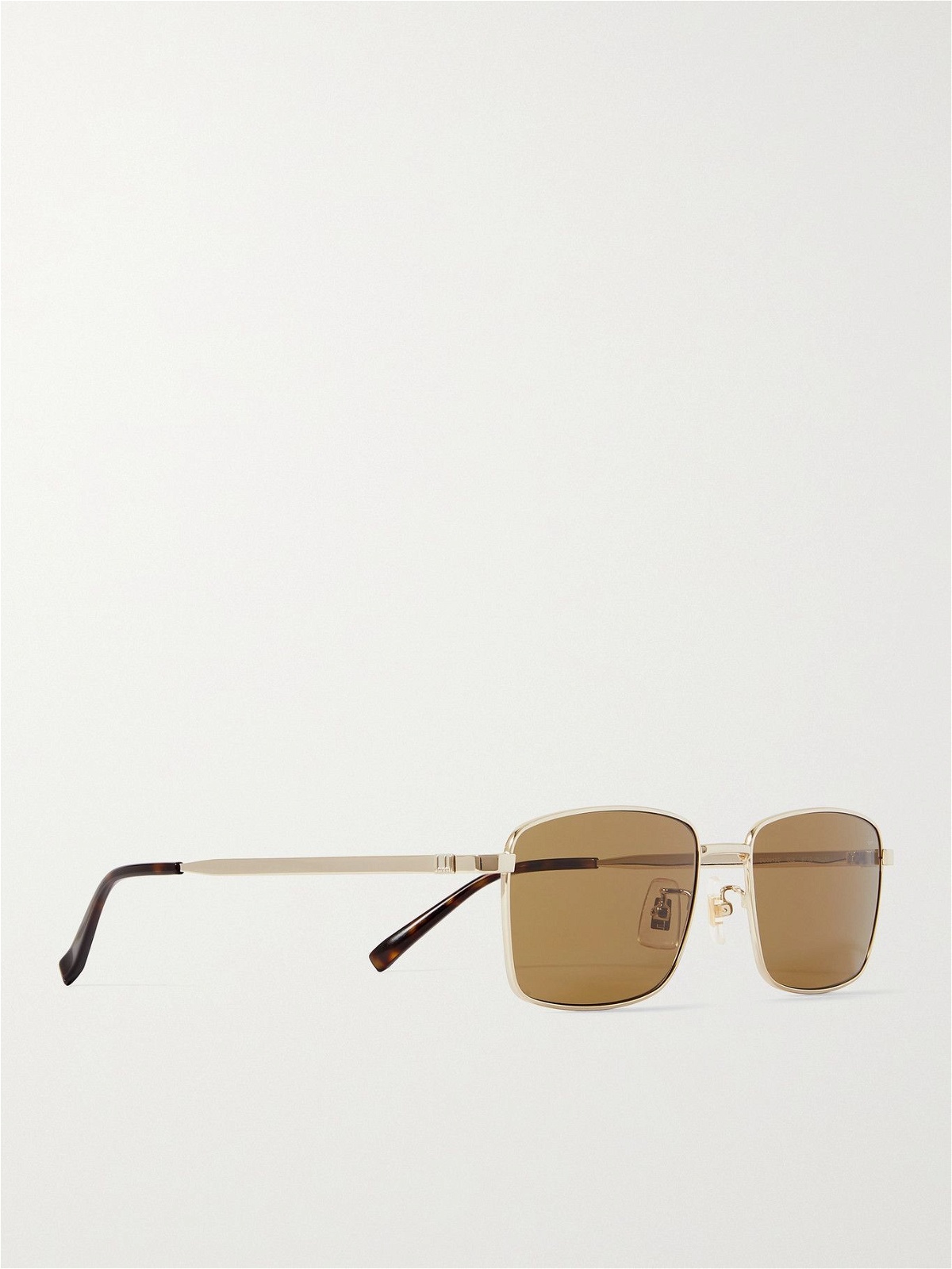 Square frame sunglasses in gold-toned metal