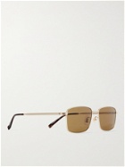 DUNHILL - Square-Frame Gold-Tone Sunglasses