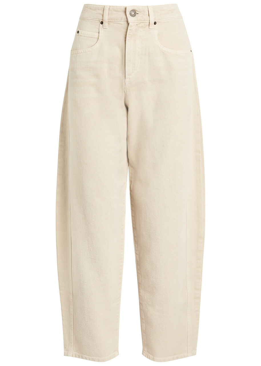 【Isabel Marant】 Ferima high-rise taperedコットンパンツ Ferima high-rise tapered cotton pants in white - Isabel