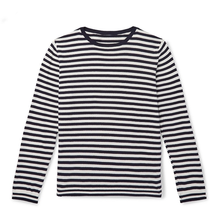 Photo: Anderson & Sheppard - Striped Cotton Sweater - Blue