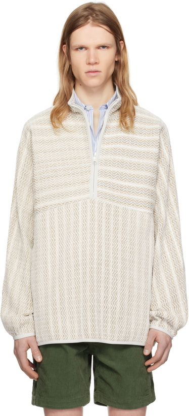 Photo: Pilgrim Surf + Supply Off-White Mosley Inlay Popover Sweater