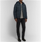 Brioni - Slim-Fit Leather-Trimmed Quilted Shell Hooded Down Jacket - Men - Navy