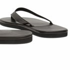 Auralee Women's Soft Leather Flip-Flops in Black