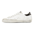 Golden Goose White and Blue Superstar Sneakers