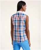 Brooks Brothers Women's Fitted Cotton Sleeveless Shirt | Light Orange