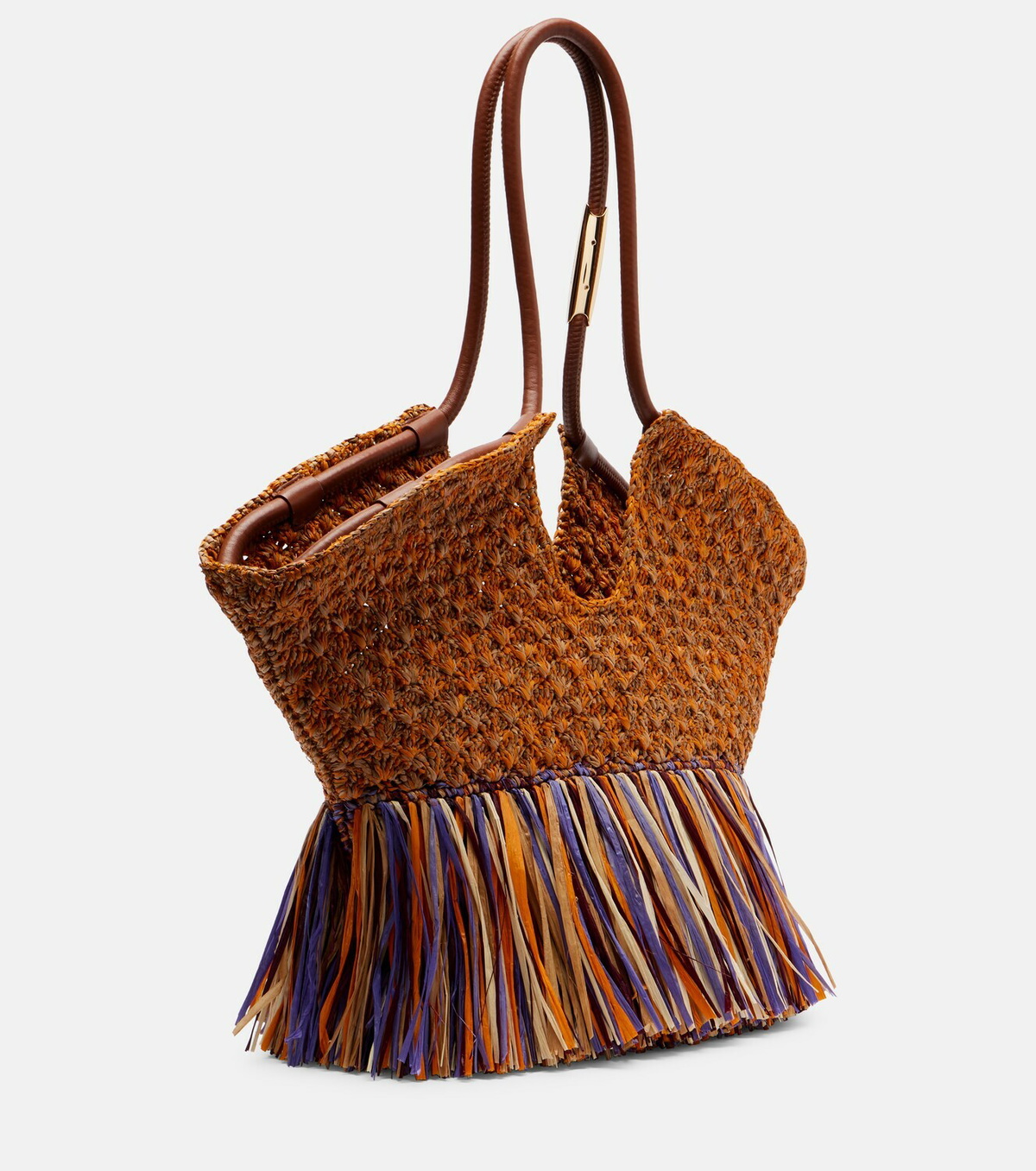 Zimmermann Goldentime Medium raffia tote bag
