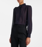 McQueen Wishbone silk crêpe de chine shirt