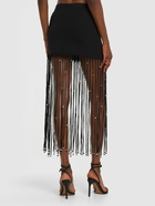 ROTATE - Noemi Jersey Maxi Skirt W/fringe