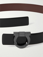 FERRAGAMO - 3.5cm Gancini Reversible Leather Belt - Black