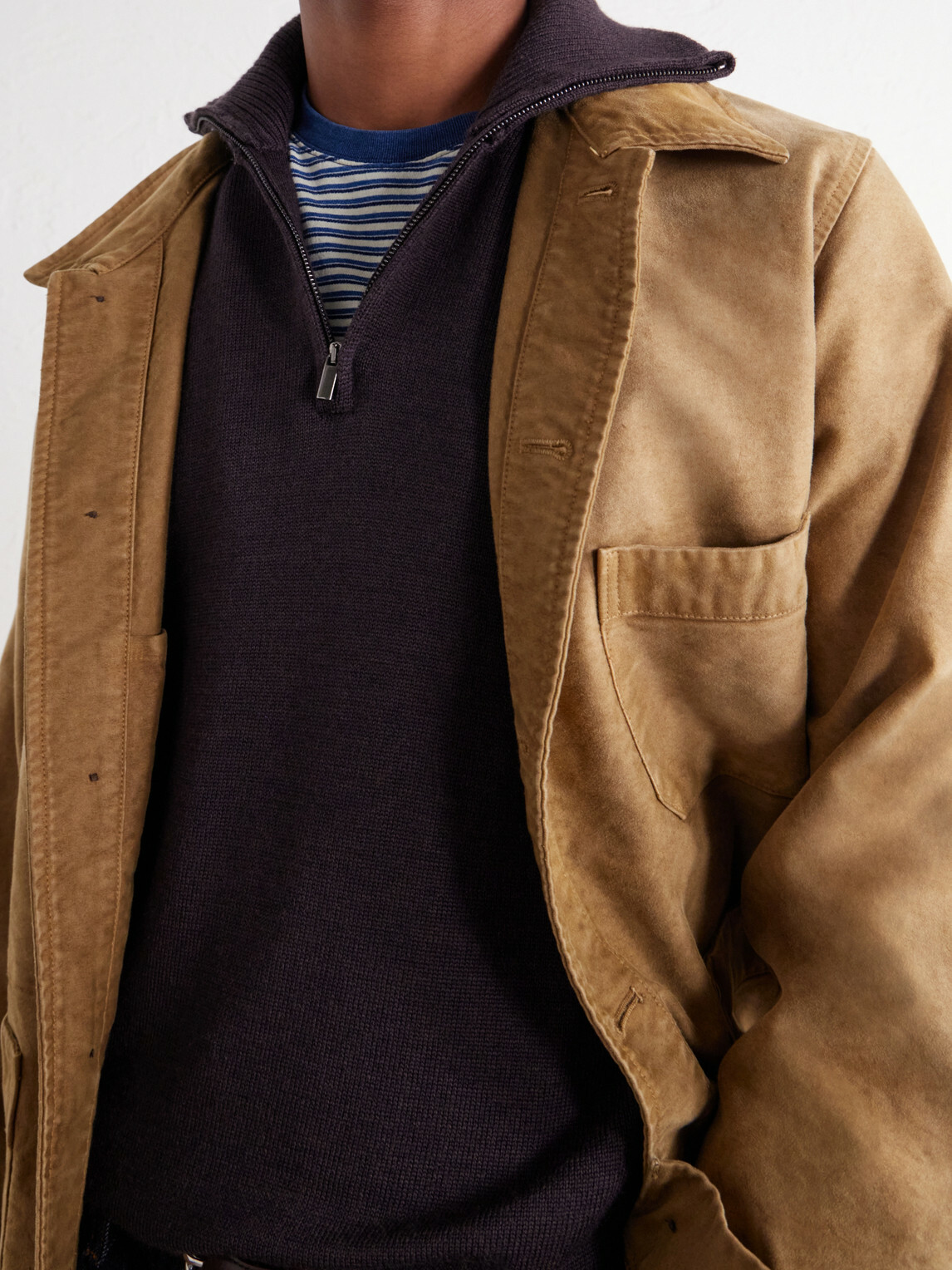 Altea - Half-Zip Virgin Wool Sweater - Brown