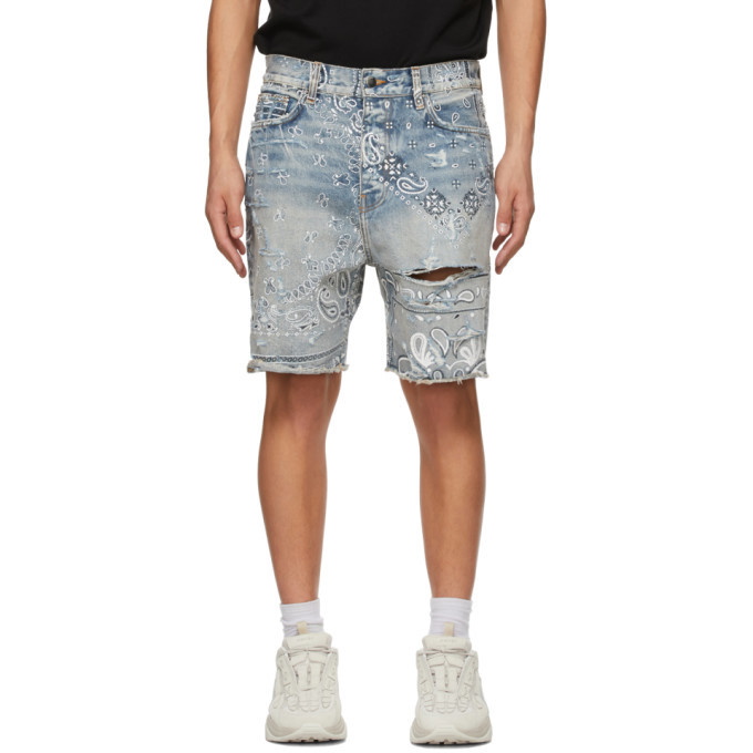 Photo: AMIRI Blue Bandana Print Shorts