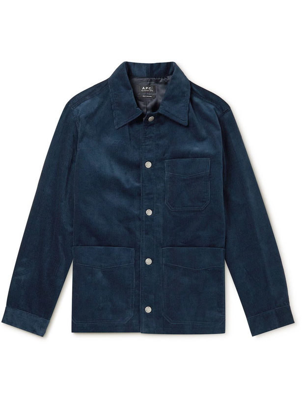 Photo: A.P.C. - Stefano Cotton-Corduroy Overshirt - Blue