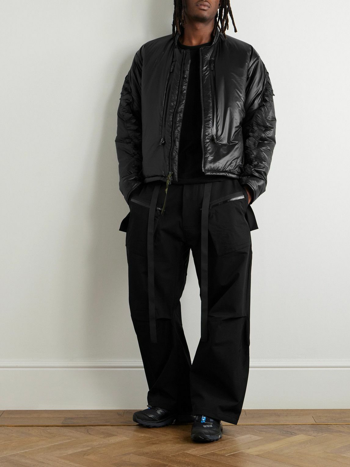 ACRONYM - Straight-Leg Webbing-Trimmed Schoeller® Dryskin™ Cargo Trousers - Black