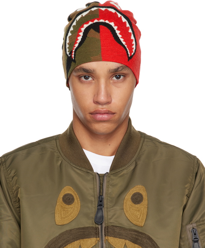Photo: BAPE Red & Green 1st Shark Knit Beanie