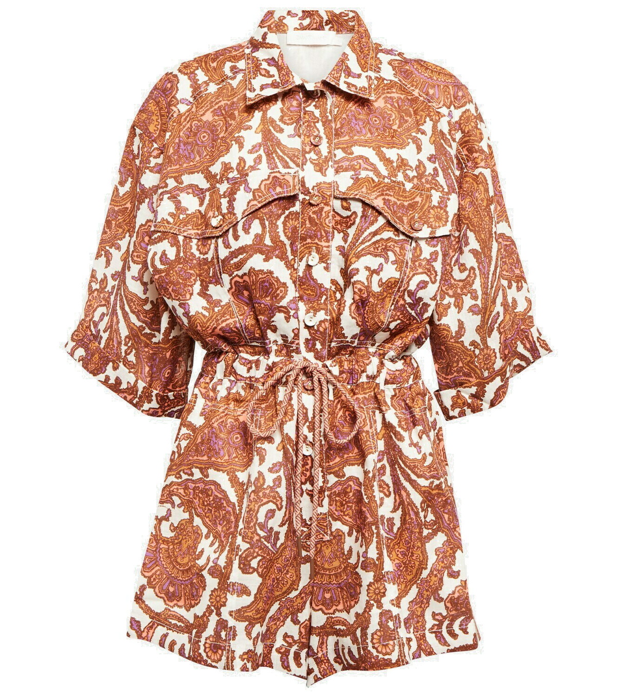 Zimmermann - Tiggy Utility linen playsuit Zimmermann