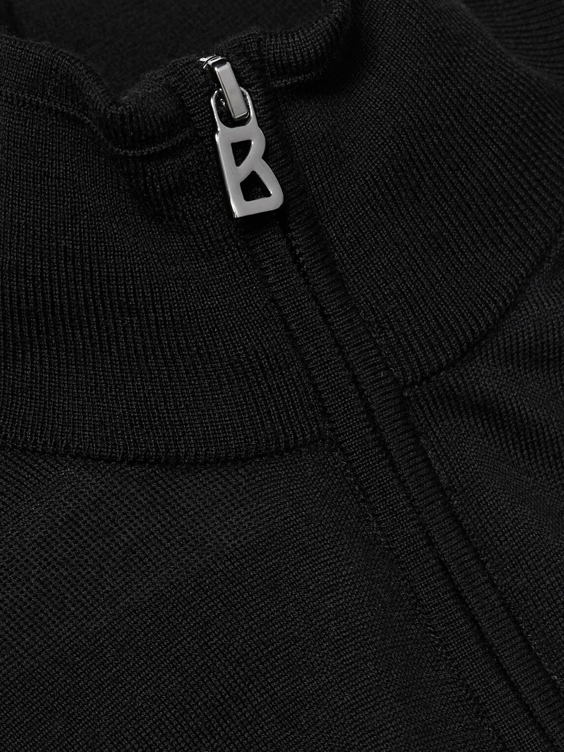 BOGNER - Oscar Virgin Wool Zip-Up Cardigan - Black