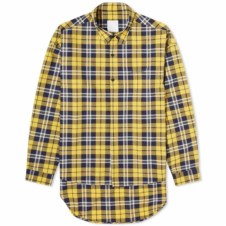 Photo: Givenchy Men's Popover Check Shirt in Dark Yellow