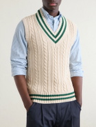 Drake's - Cricket Knitted Cotton and Cashmere-Blend Vest - Neutrals