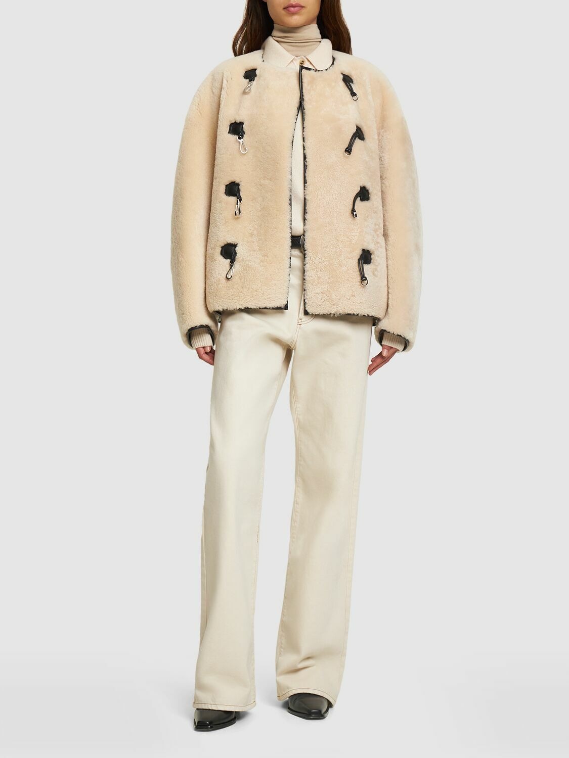 TOTEME Teddy Shearling Clasp Jacket
